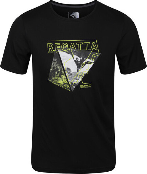 Černé pánské funkční tričko s krátkým rukávem Regatta