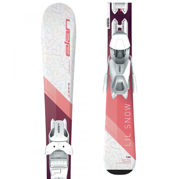 Bílo-růžové dívčí lyže s vázáním Elan
