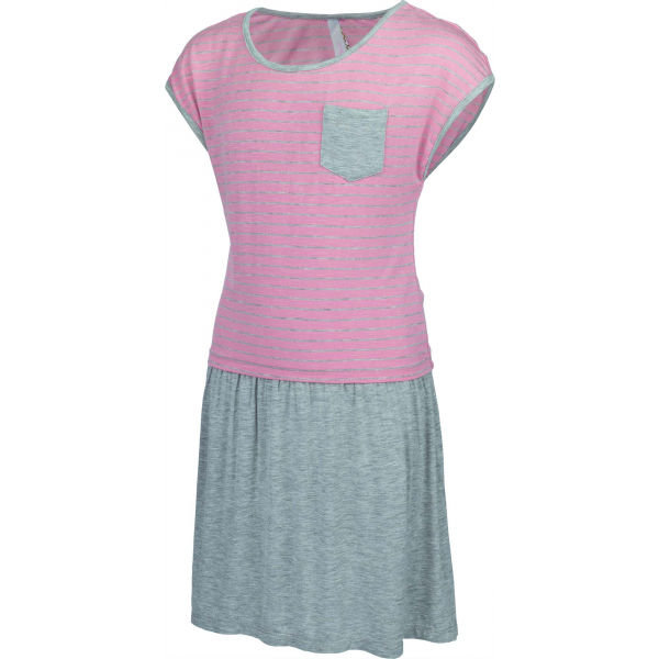 Růžovo-šedé dívčí šaty Lewro - velikost 152