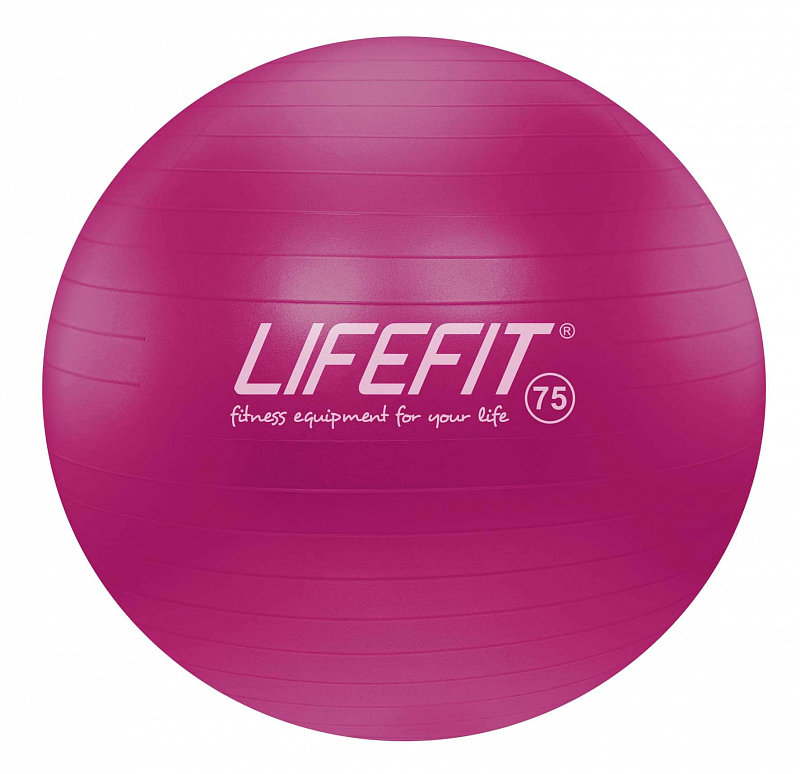 Růžový gymnastický míč ANTI-BURST, Lifefit - průměr 75 cm