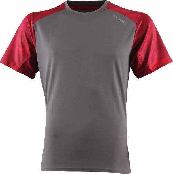 Červeno-šedé pánské běžecké tričko 2117 of Sweden - velikost L