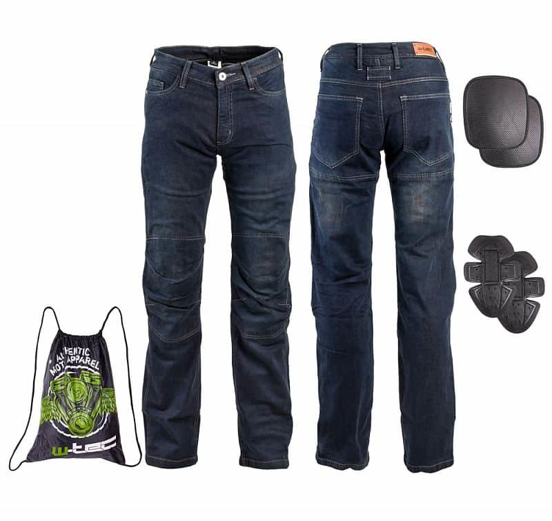 Motorkářské kalhoty - Pánské moto jeansy W-TEC Pawted Barva tmavě modrá, Velikost 4XL