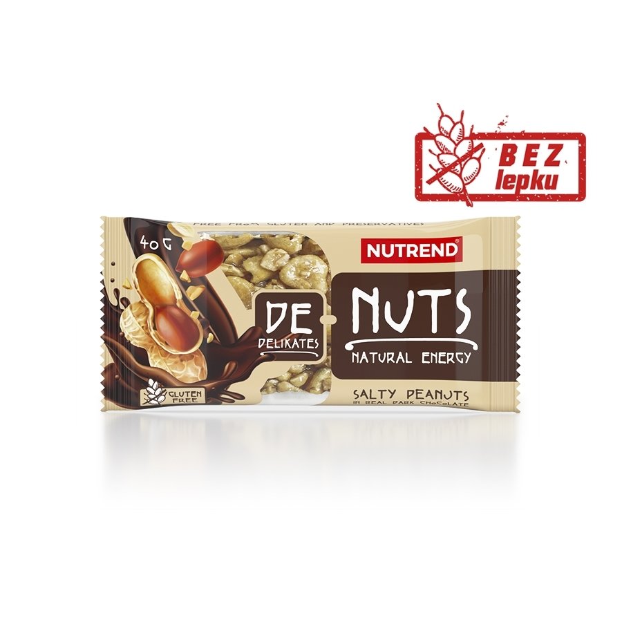 Energetická tyčinka - NUTREND DeNuts 40 g slané arašídy v hořké čokoládě