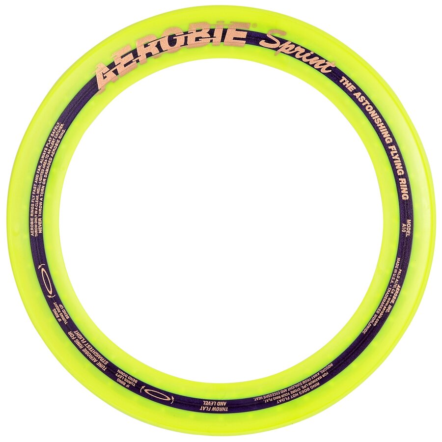 Žlutý plastový létající kruh Aerobie - průměr 25 cm