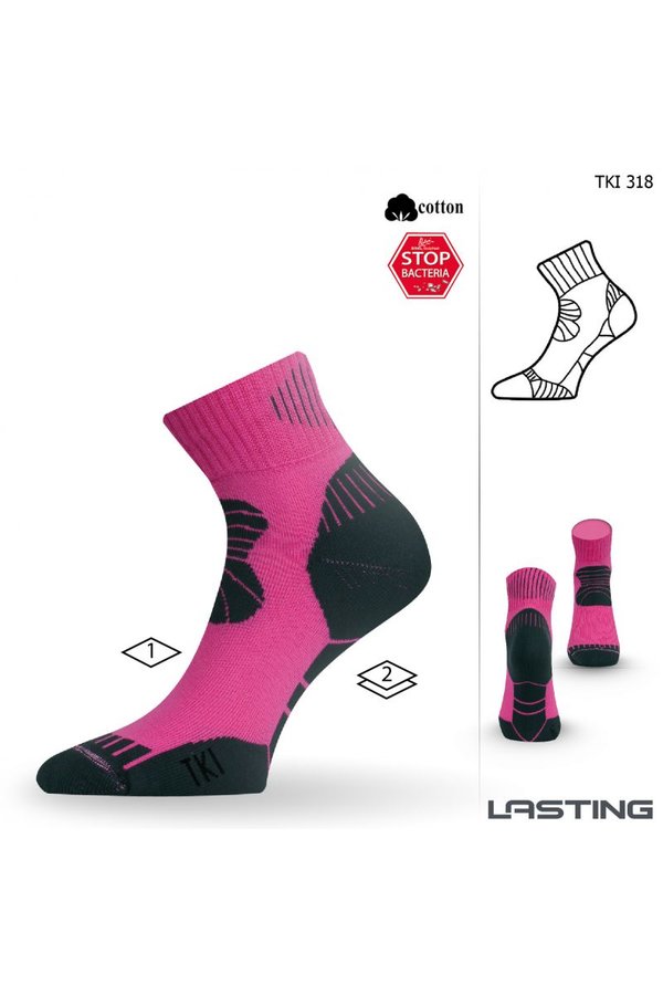 Černo-růžové pánské trekové ponožky Lasting - velikost 34-37 EU