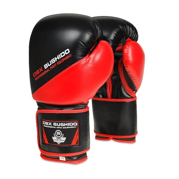 Černo-červené boxerské rukavice Bushido - velikost 14 oz