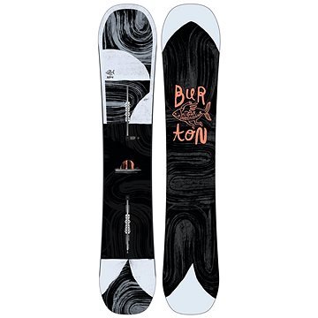 Bílo-černý snowboard bez vázání Burton - délka 159 cm