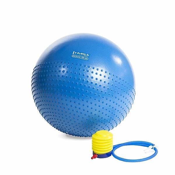 Modrý gymnastický míč s pumpou HMS - průměr 55  cm