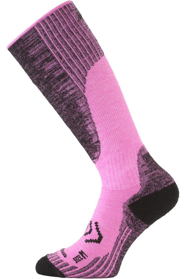 Růžové pánské lyžařské ponožky Lasting - velikost 42-45 EU