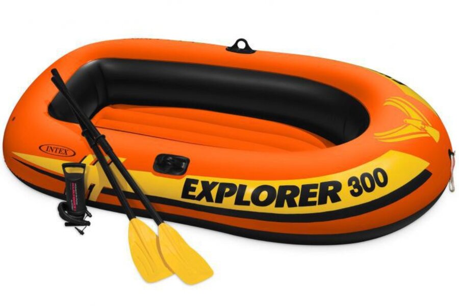 Oranžový nafukovací člun s nafukovacím dnem pro 2 osoby Explorer Pro 300, INTEX