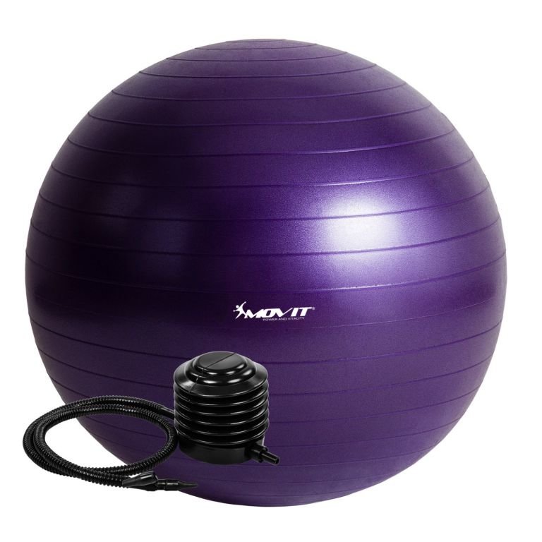 Fialový gymnastický míč s pumpou Movit - průměr 85 cm
