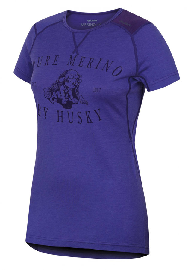 Fialové dámské termo tričko s krátkým rukávem Husky - velikost L