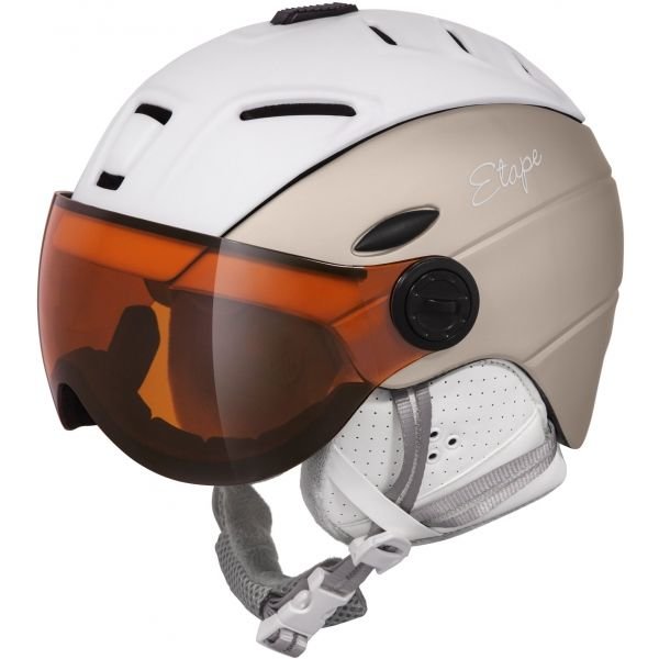 Bežovo-bílá dámská lyžařská helma Etape