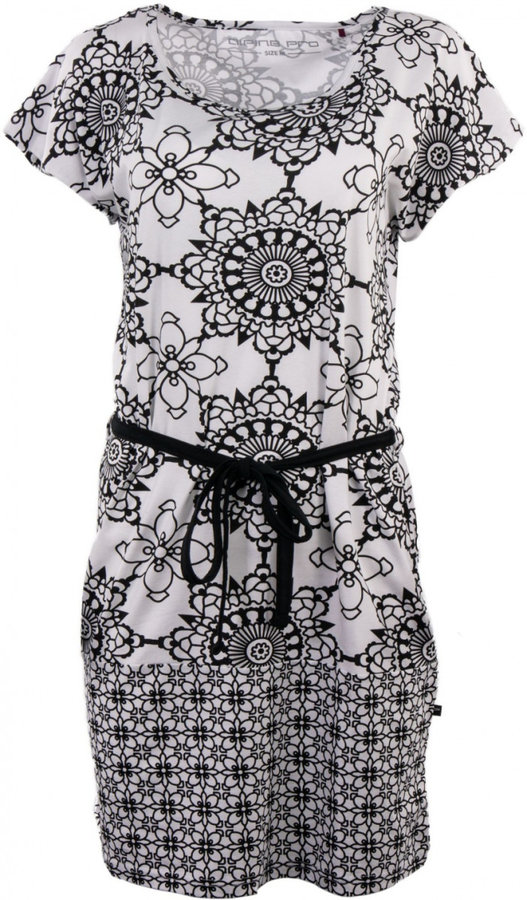 Bílo-černé dámské šaty Alpine Pro - velikost S