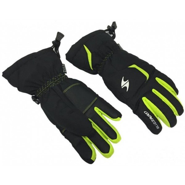 Černo-zelené dětské lyžařské rukavice Blizzard - velikost 5
