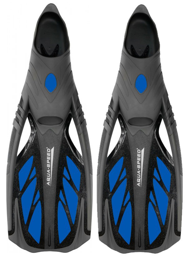 Černo-modré dlouhé potápěčské ploutve Inox, Aqua-Speed - velikost 46-47 EU