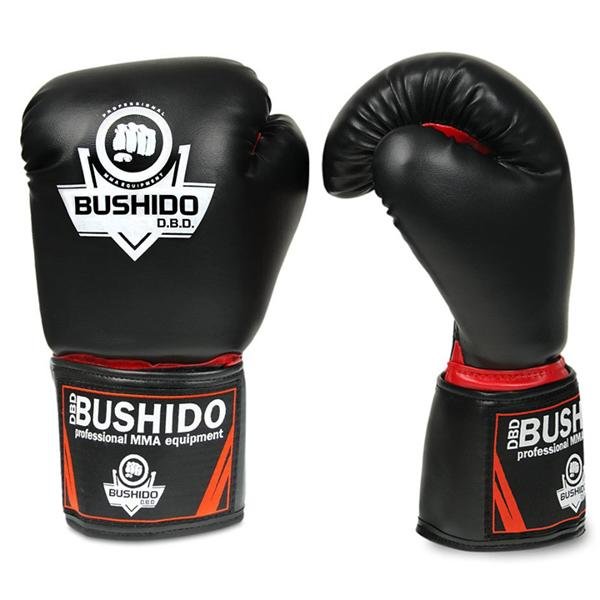 Černo-červené boxerské rukavice Bushido - velikost 6 oz