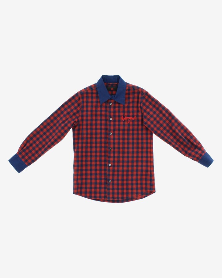 Červeno-modrá chlapecká košile s dlouhým rukávem John Richmond - velikost 116
