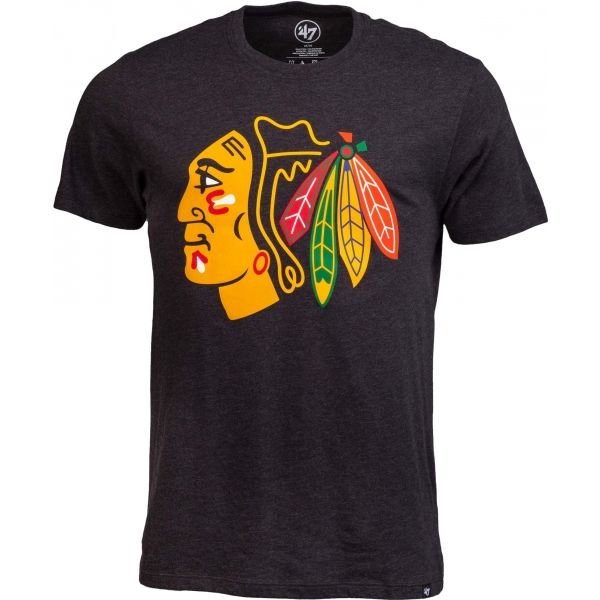 Černé pánské tričko s krátkým rukávem "Chicago Blackhawks", 47 Brand - velikost S
