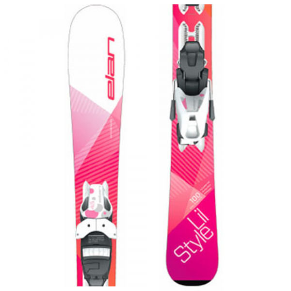 Bílo-růžové dívčí lyže s vázáním Elan - délka 150 cm