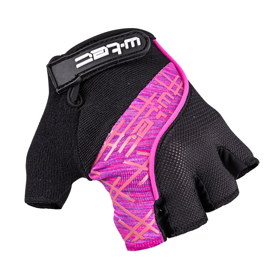 Černo-růžové dámské cyklistické rukavice Karolea AMC-1022-18, W-TEC