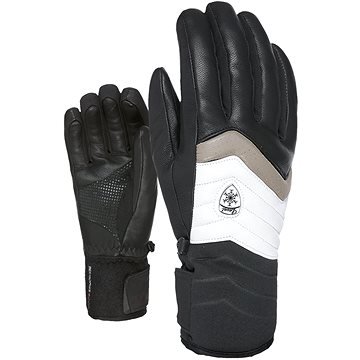 Bílo-černé dámské lyžařské rukavice Level - velikost S