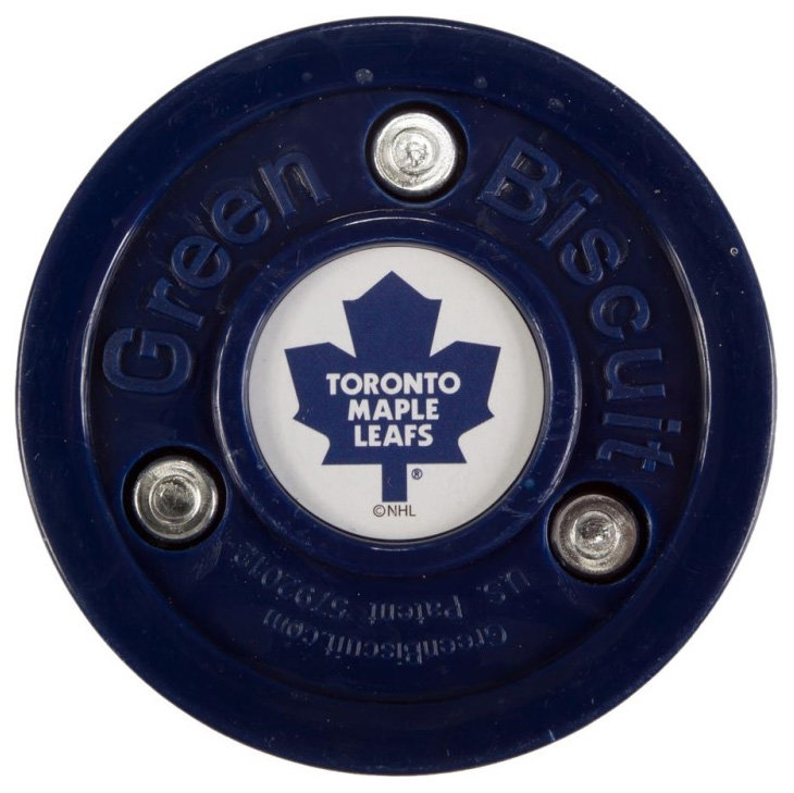 Modrý hokejový puk off - ice Toronto Maple Leafs, Green Biscuit