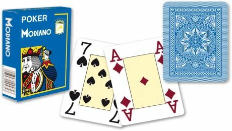Karty - Modiano 31301 100% plastové karty 4 rohy - Světle modré