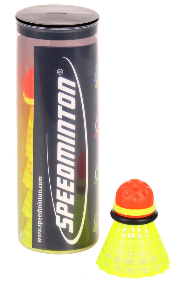 Žlutý speedmintonový míček s kroužkem proti větru Speedminton - 5 ks