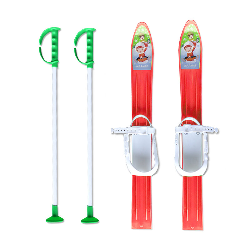 Zelená dětská sada na sjezdové lyžování Master - délka 60 cm
