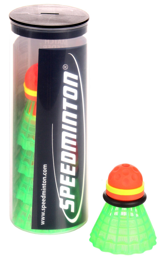 Zelený speedmintonový míček s kroužkem proti větru Speedminton - 5 ks