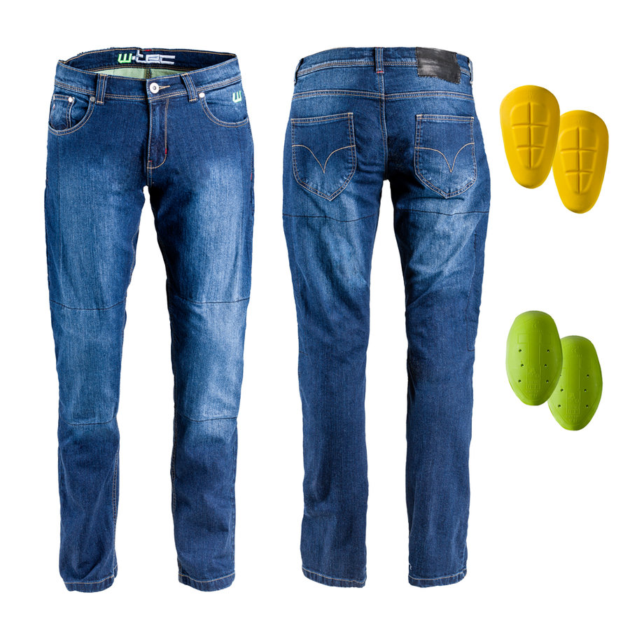 Modré pánské motorkářské kalhoty C-2025, W-TEC