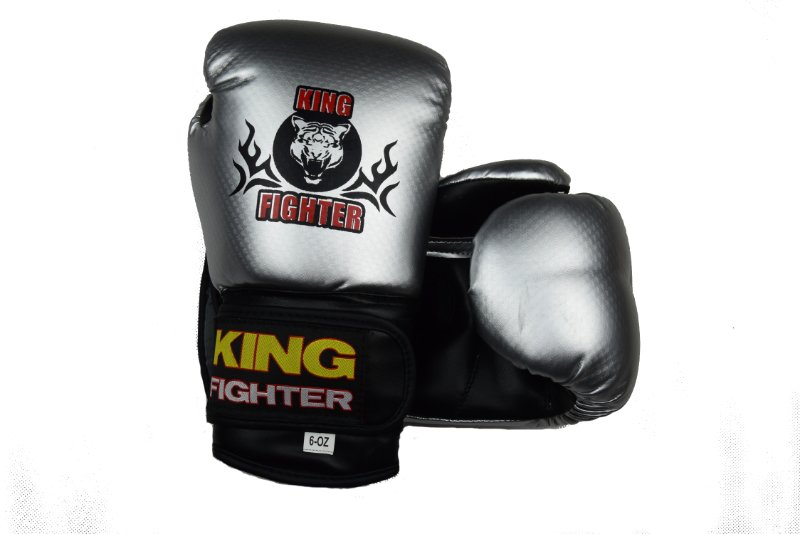 Stříbrné boxerské rukavice King fighter - velikost 8 oz