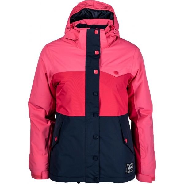 Černo-růžová dámská lyžařská bunda Willard - velikost S