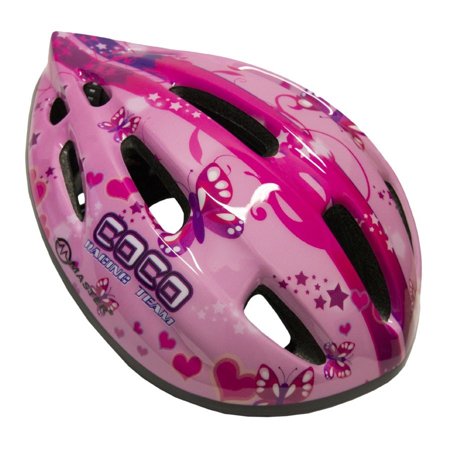 Růžová dětská cyklistická helma Master - velikost 51-56 cm