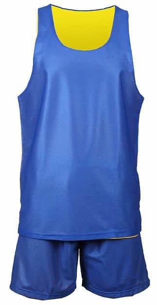 Basketbalový komplet - basketbalový komplet BD-1 oboustranný barva: žlutá-modrá;velikost oblečení: XXXL