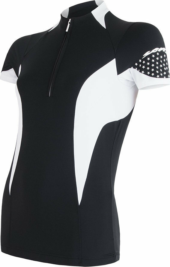 Bílo-černý dámský cyklistický dres Sensor - velikost S
