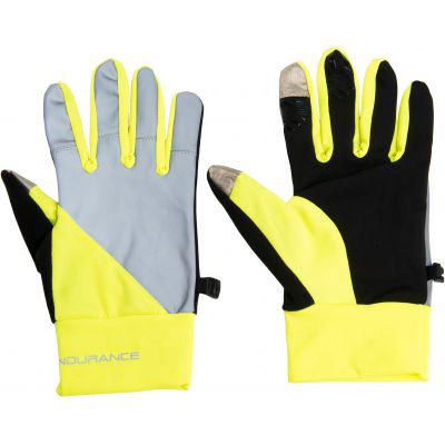 Černo-žluté zimní běžecké rukavice Endurance