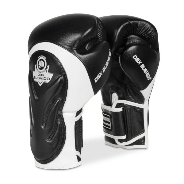 Bílo-černé boxerské rukavice Bushido - velikost 14 oz