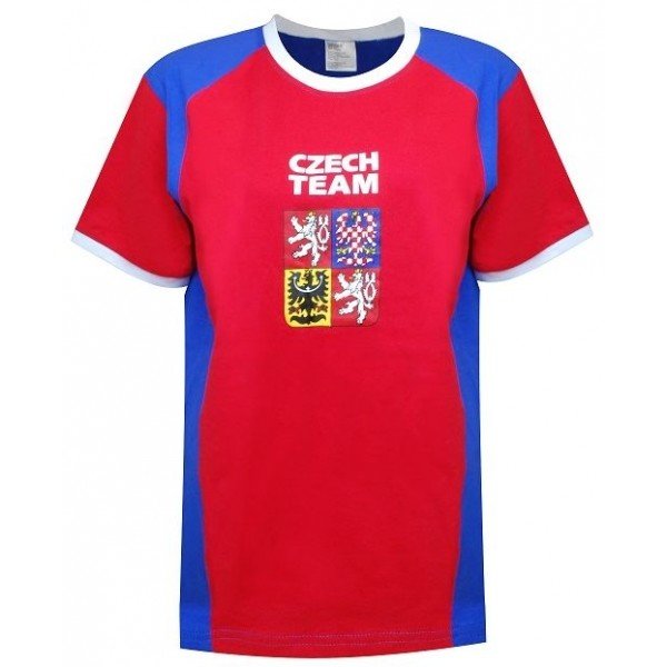 Červeno-modré pánské tričko s krátkým rukávem Sport Team - velikost XL