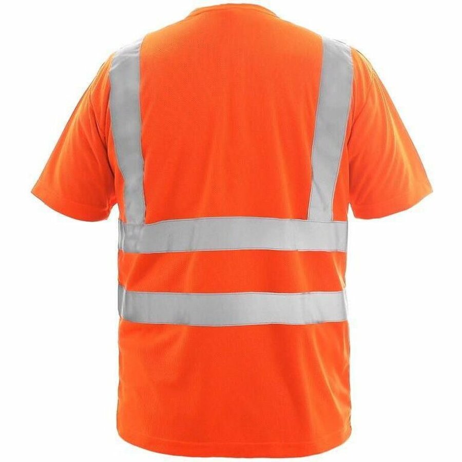Oranžové reflexní pánské tričko s krátkým rukávem Canis - velikost XL