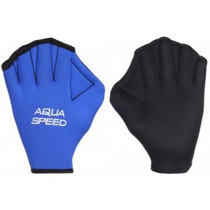 Černo-modré plavecké rukavice Paddle Neo, Aqua-Speed