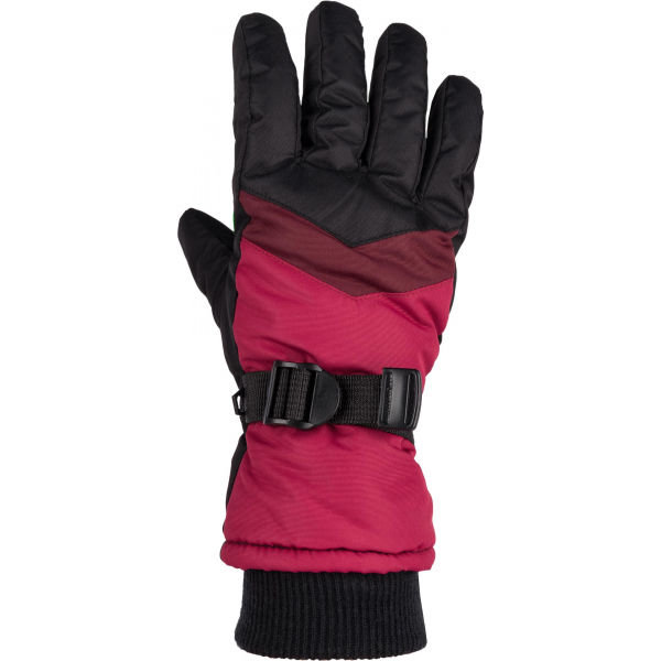 Černo-růžové dámské lyžařské rukavice Willard