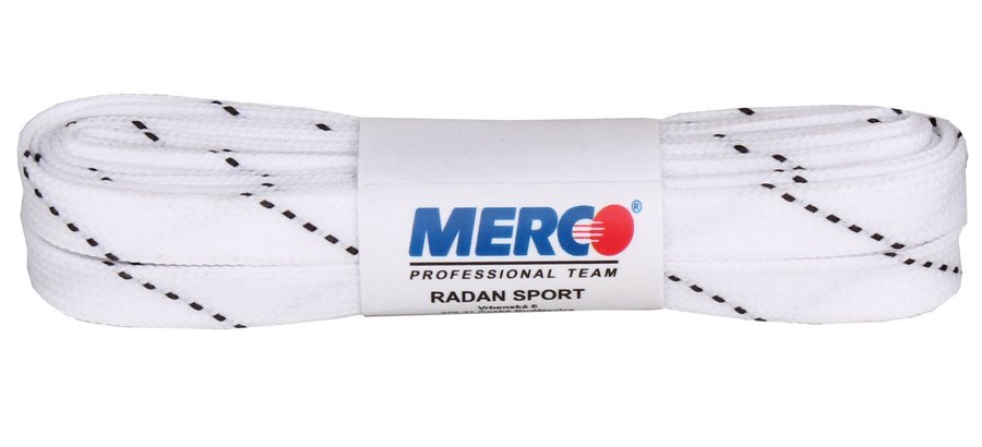 Bílé tkaničky do hokejových bruslí Merco