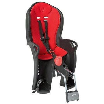 Černo-červená dětská sedačka na kolo zadní umístění Hamax - nosnost 22 kg