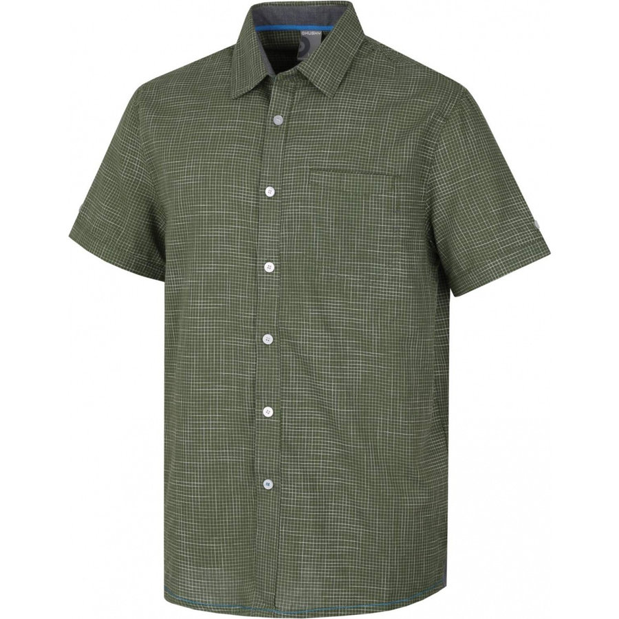 Zelená pánská košile s krátkým rukávem Husky - velikost L