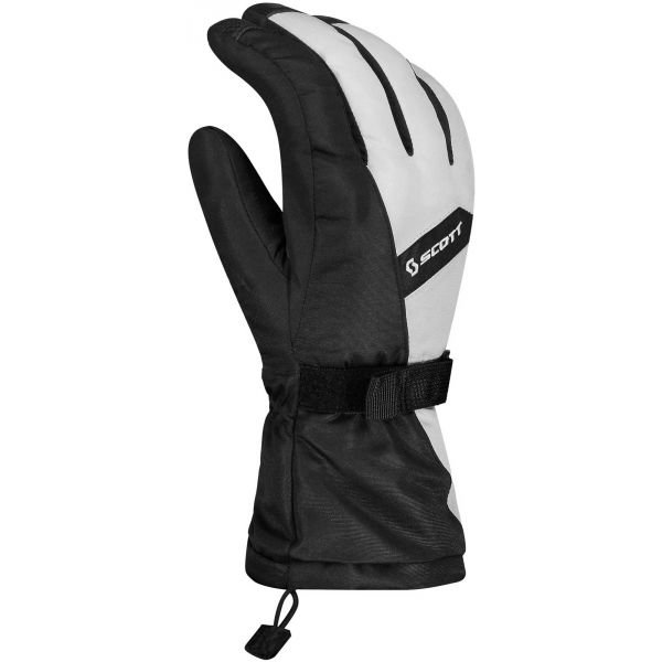 Bílo-černé dámské lyžařské rukavice Scott - velikost S