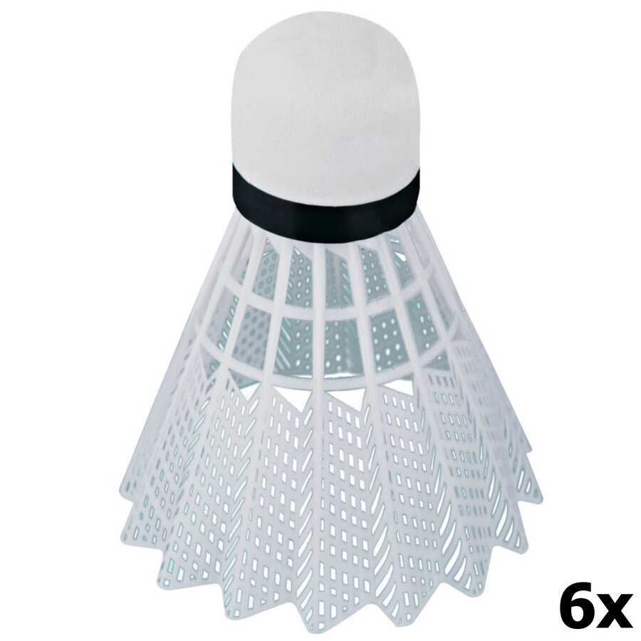 Bílý plastový badmintonový míček Spokey - 6 ks