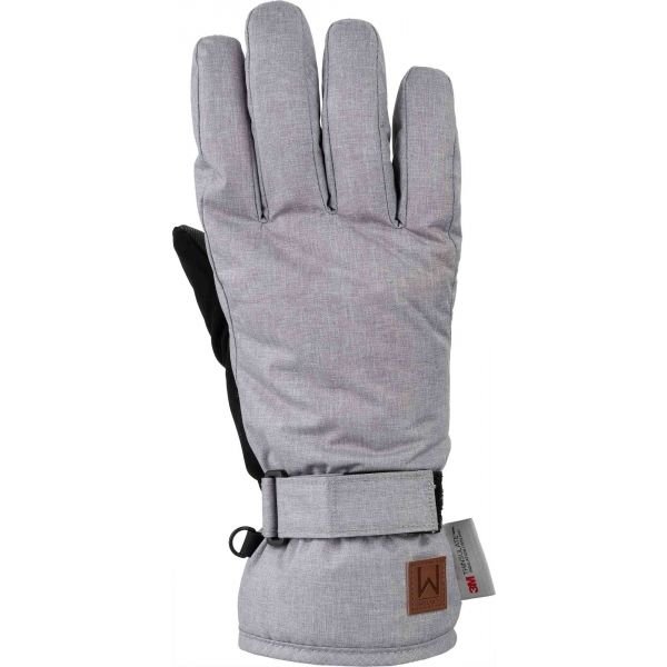 Šedé dámské lyžařské rukavice Willard - velikost L