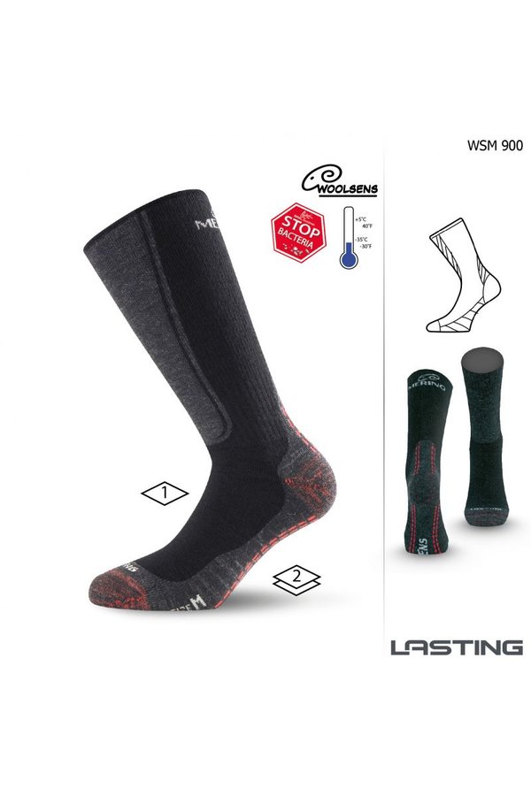 Černé pánské trekové ponožky Lasting - velikost 46-49 EU